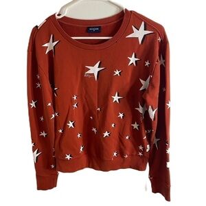 True Religion Burnt Orange Star Sweatshirt Large Pullover Women’s